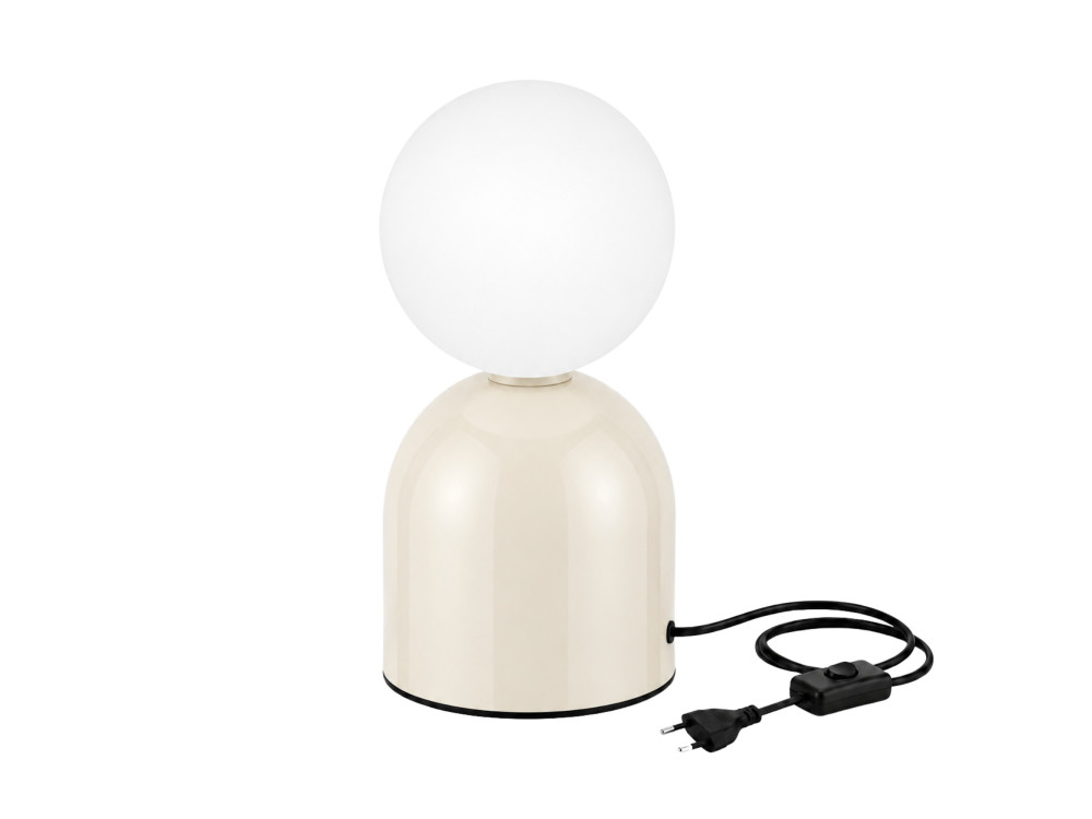 Metalowa lampa stołowa „Pupa” – 14 x 14 x 25 cm – beżowa