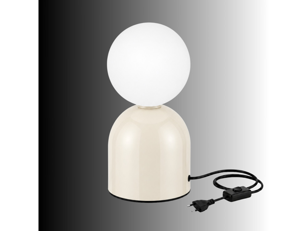 Metalowa lampa stołowa „Pupa” – 14 x 14 x 25 cm – beżowa