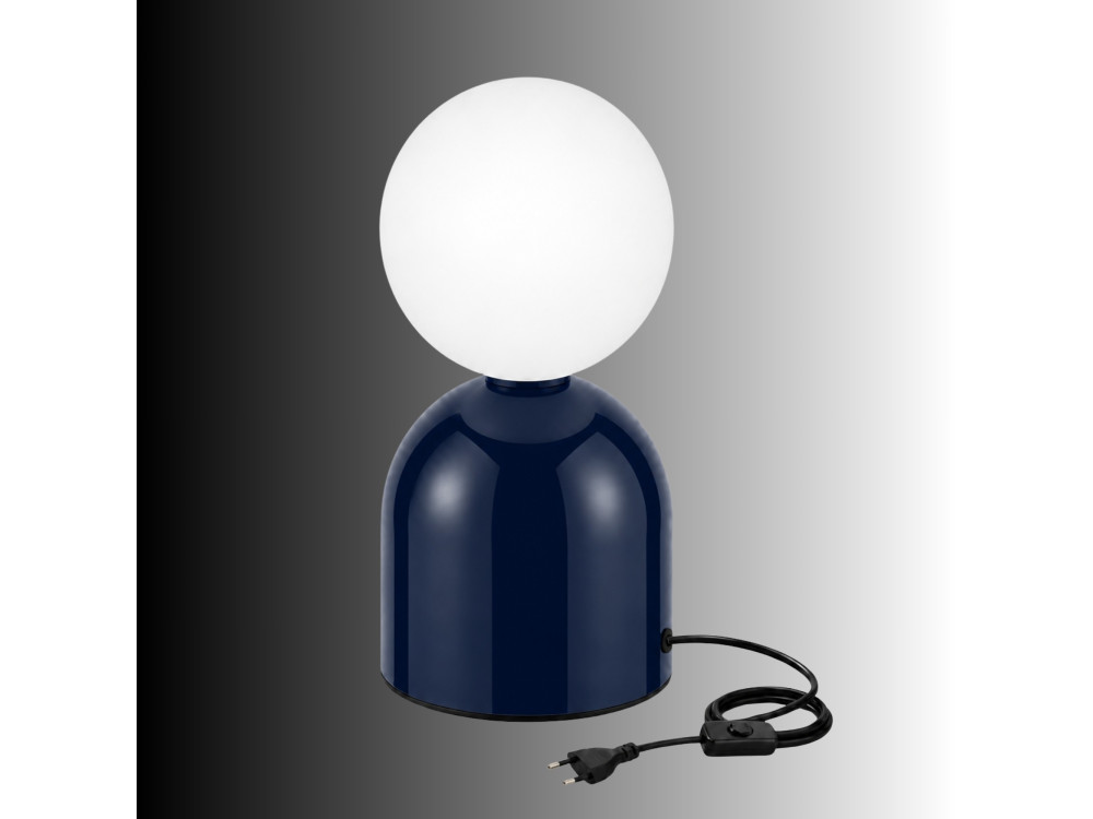 Metalowa lampa stołowa „Pupa” – 14 x 14 x 25 cm – niebieska