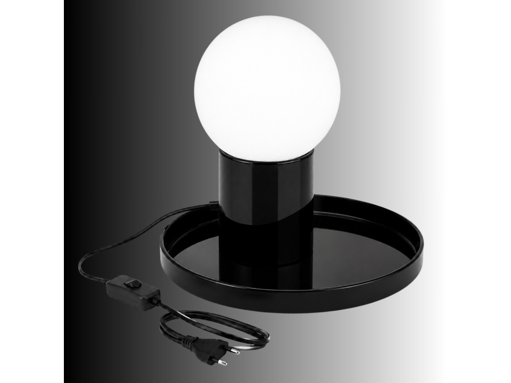 Metalowa lampa stołowa „Tray” – 20 x 20 x 17 cm – czarna