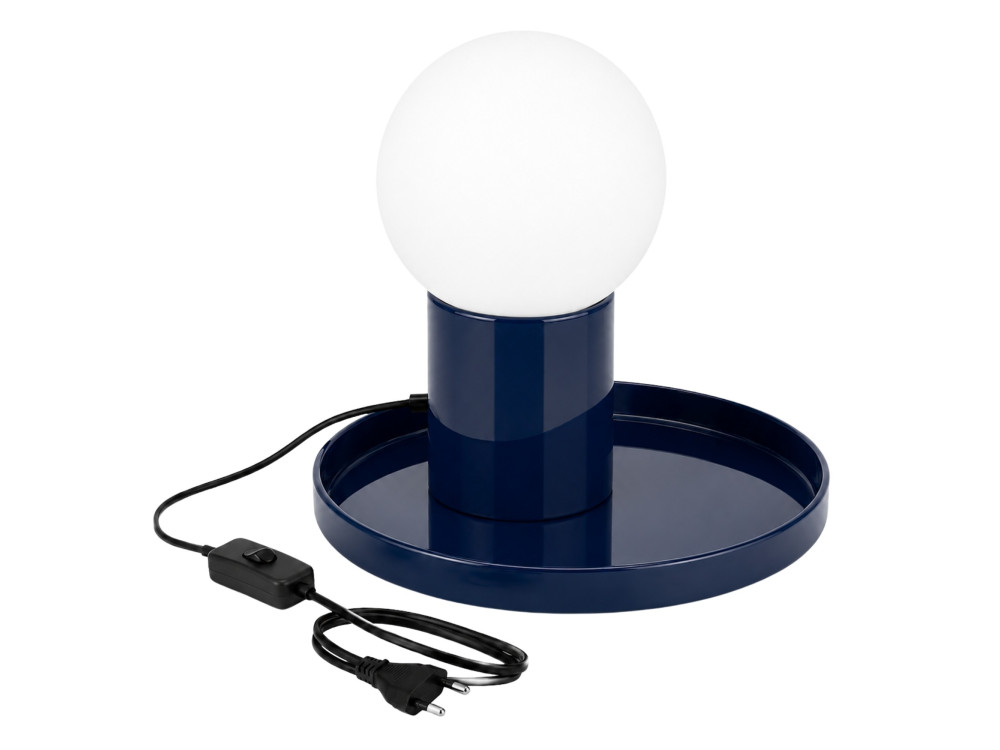 Metalowa lampa stołowa „Tray” – 20 x 20 x 17 cm – niebieska
