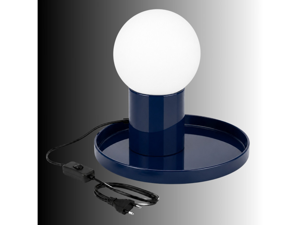 Metalowa lampa stołowa „Tray” – 20 x 20 x 17 cm – niebieska
