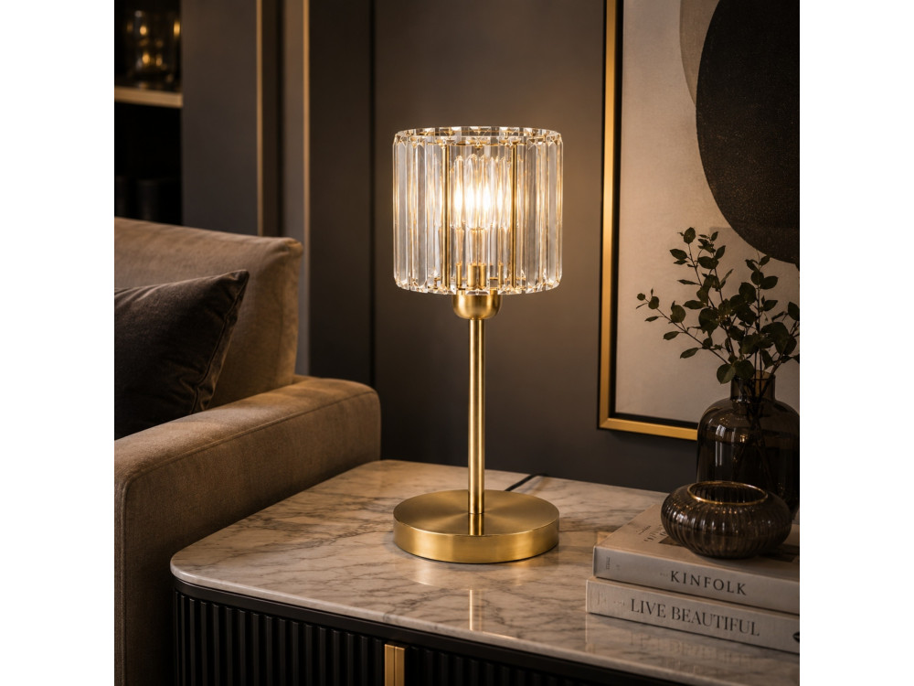 Metalowa lampa stołowa „Yakops” – 17 x 17 x 50 cm – żółta