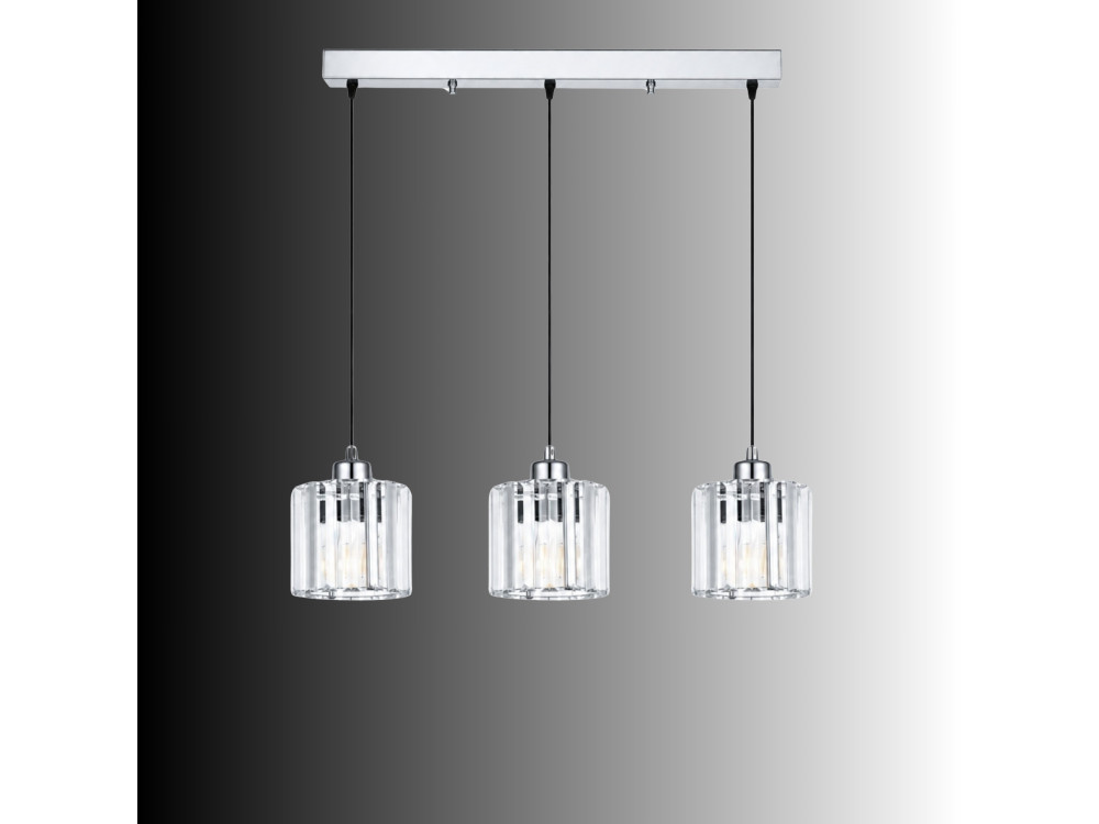 Metalowy żyrandol „Yakops” – 65 x 13 x 105 cm – szary