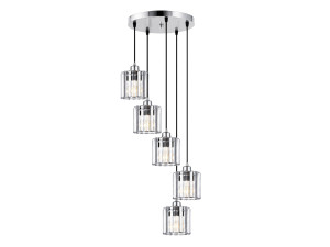 Metalowy żyrandol „Yakops” – 47 x 47 x 105 cm – szary