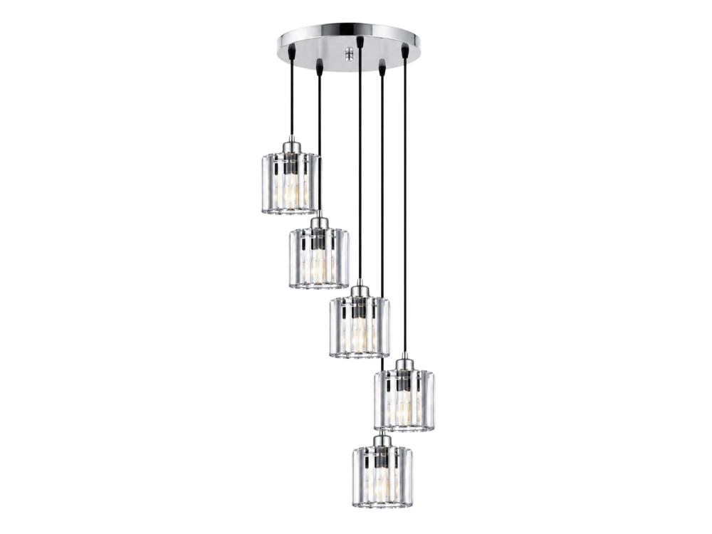 Metalowy żyrandol „Yakops” – 47 x 47 x 105 cm – szary
