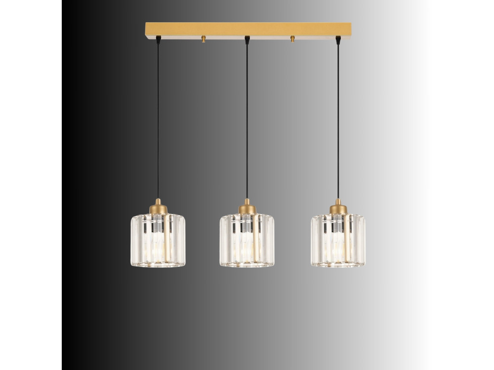 Metalowy żyrandol „Yakops” – 65 x 13 x 105 cm – żółty