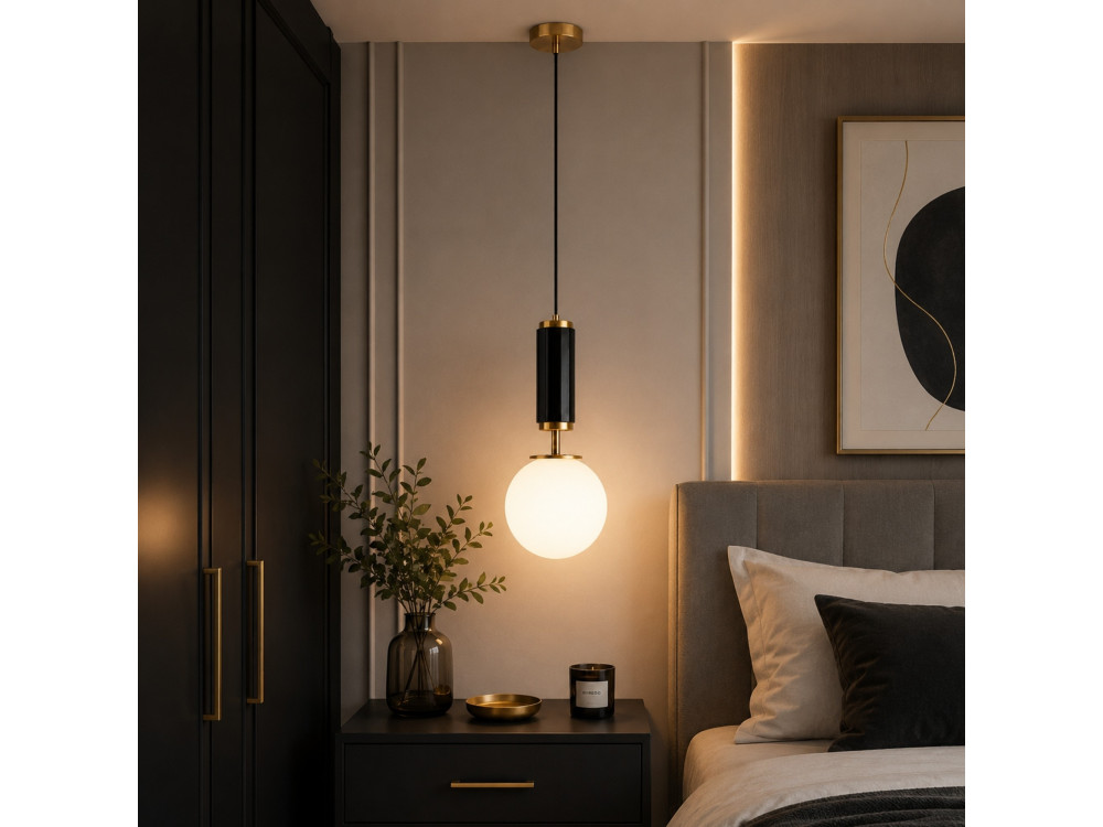 Metalowa lampa wisząca „Moira” – 15 x 15 x 120 cm – czarna