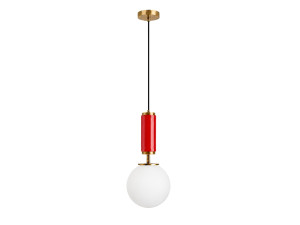 Metalowa lampa wisząca „Moira” – 15 x 15 x 120 cm – czerwona