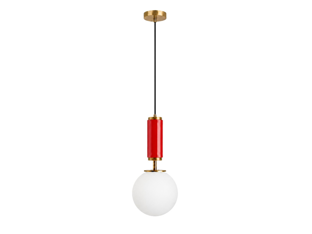 Metalowa lampa wisząca „Moira” – 15 x 15 x 120 cm – czerwona