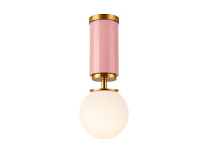 Metalowa lampa sufitowa „Moira” – 15 x 15 x 38 cm – różowa