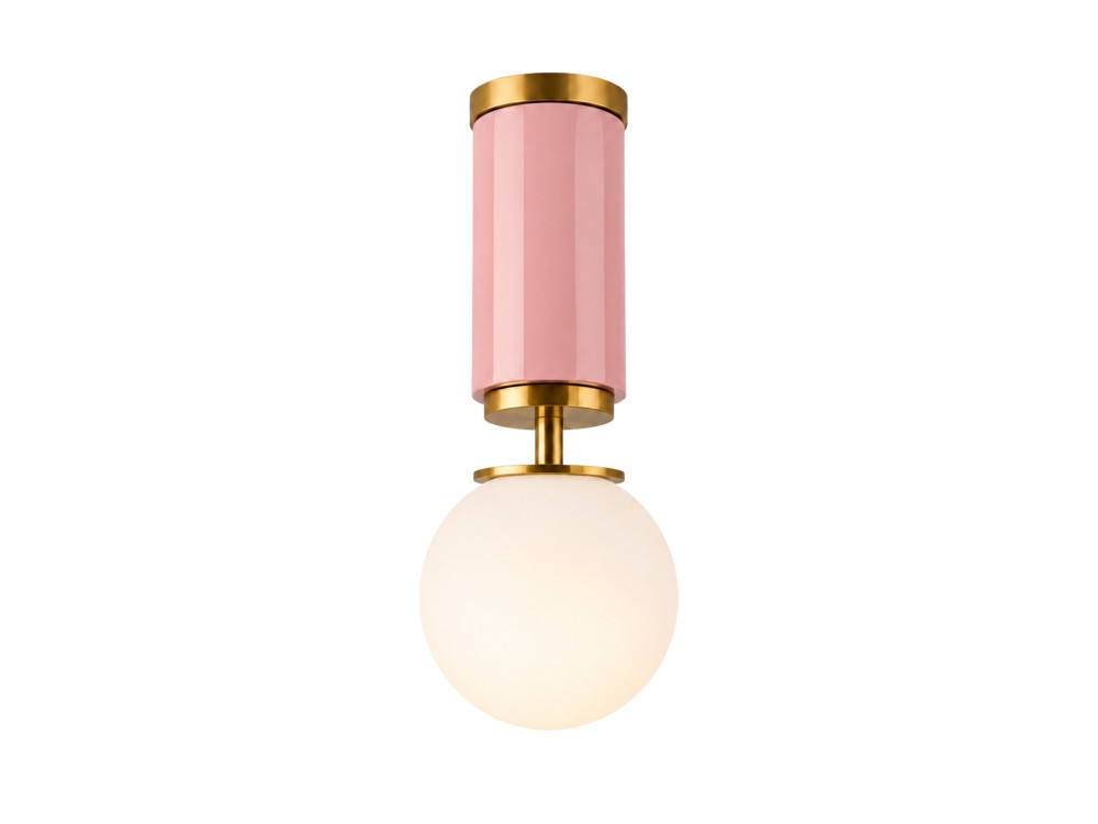 Metalowa lampa sufitowa „Moira” – 15 x 15 x 38 cm – różowa