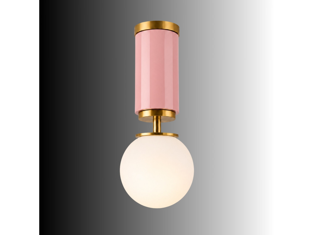 Metalowa lampa sufitowa „Moira” – 15 x 15 x 38 cm – różowa