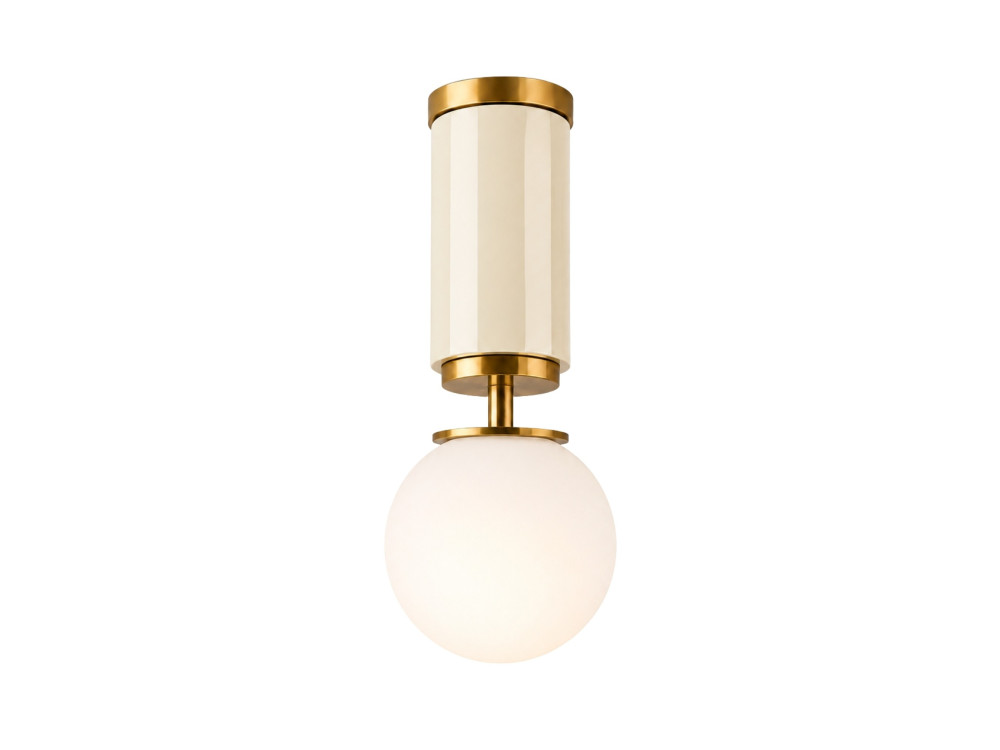 Metalowa lampa sufitowa „Moira” – 15 x 15 x 38 cm – beżowa