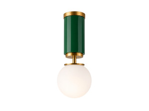 Metalowa lampa sufitowa „Moira” – 15 x 15 x 38 cm – zielona