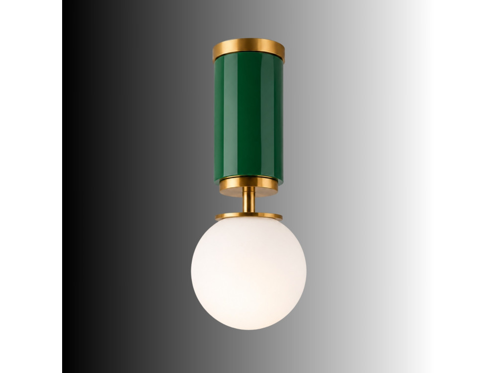 Metalowa lampa sufitowa „Moira” – 15 x 15 x 38 cm – zielona