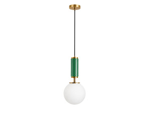 Metalowa lampa wisząca „Moira” – 15 x 15 x 120 cm – zielona