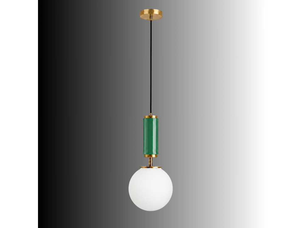 Metalowa lampa wisząca „Moira” – 15 x 15 x 120 cm – zielona