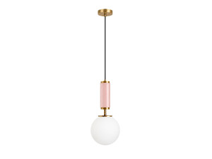 Metalowa lampa wisząca „Moira” – 15 x 15 x 120 cm – różowa