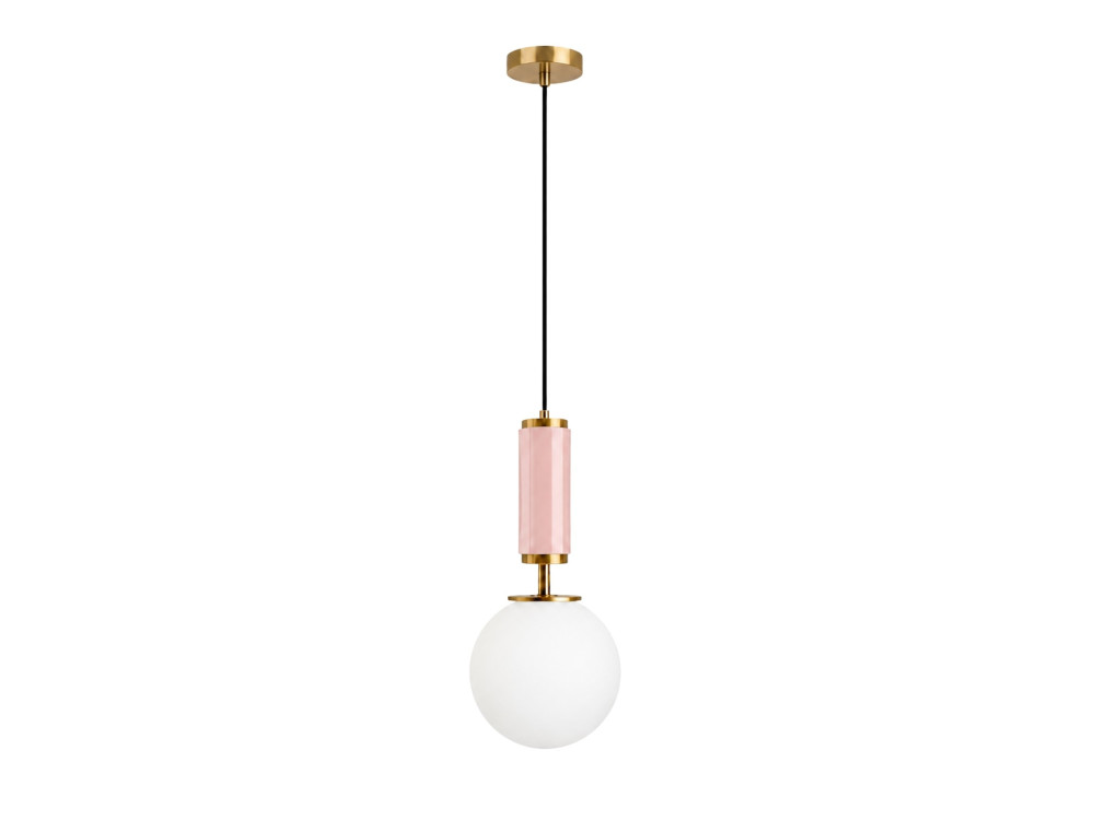 Metalowa lampa wisząca „Moira” – 15 x 15 x 120 cm – różowa