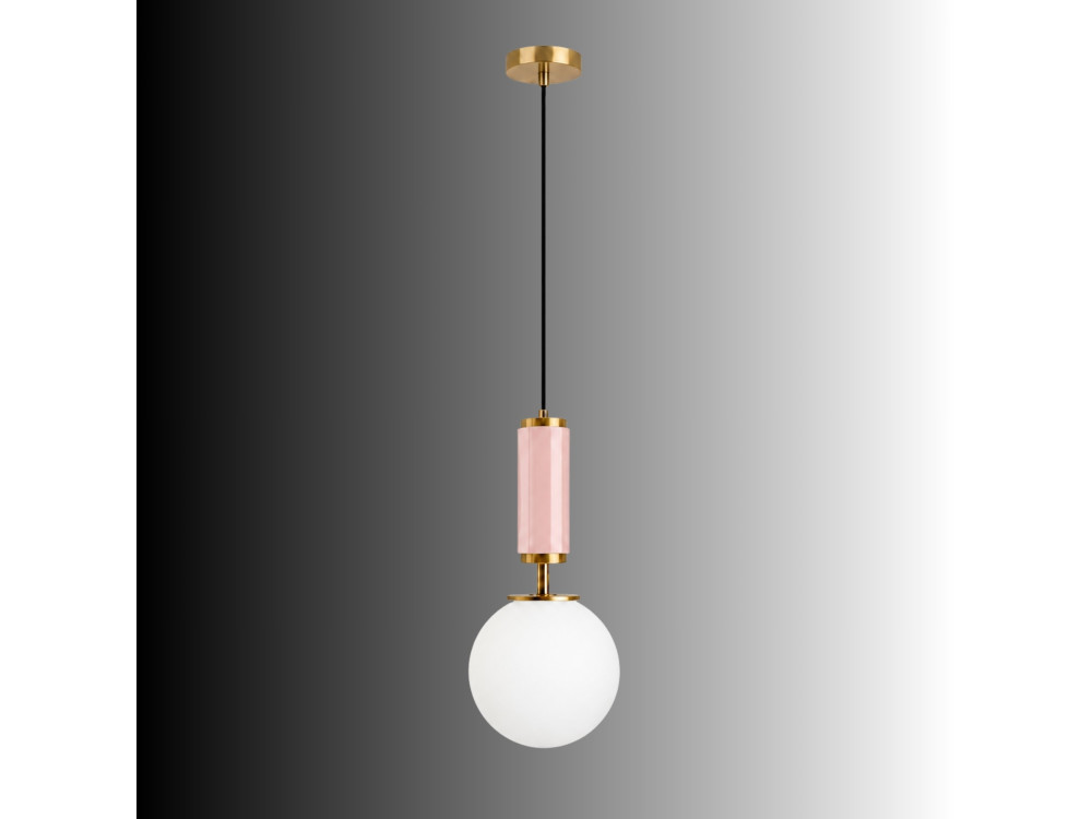 Metalowa lampa wisząca „Moira” – 15 x 15 x 120 cm – różowa