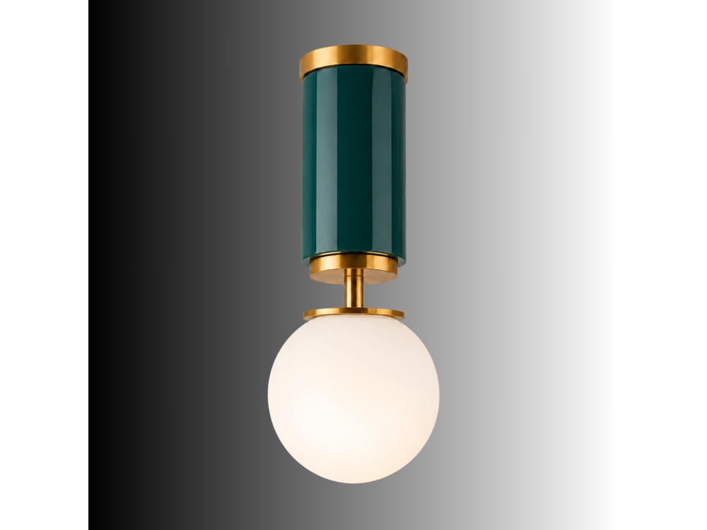 Metalowa lampa sufitowa „Moira” – 15 x 15 x 38 cm – zielona