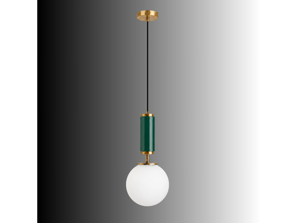 Metalowa lampa wisząca „Moira” – 15 x 15 x 120 cm – zielona