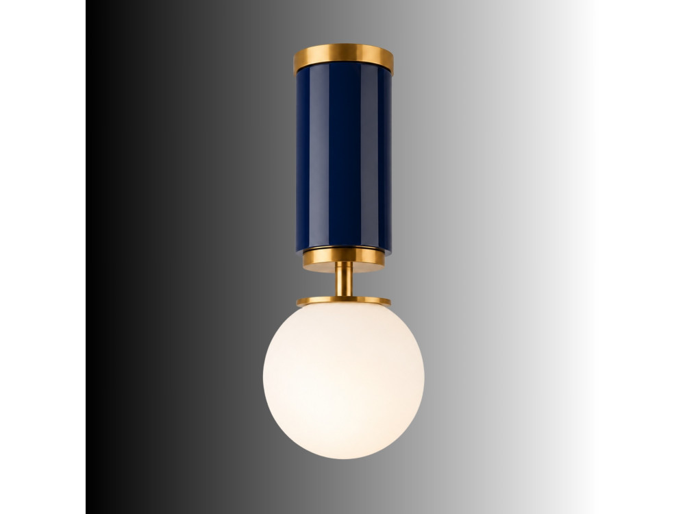 Metalowa lampa sufitowa „Moira” – 15 x 15 x 38 cm – niebieska