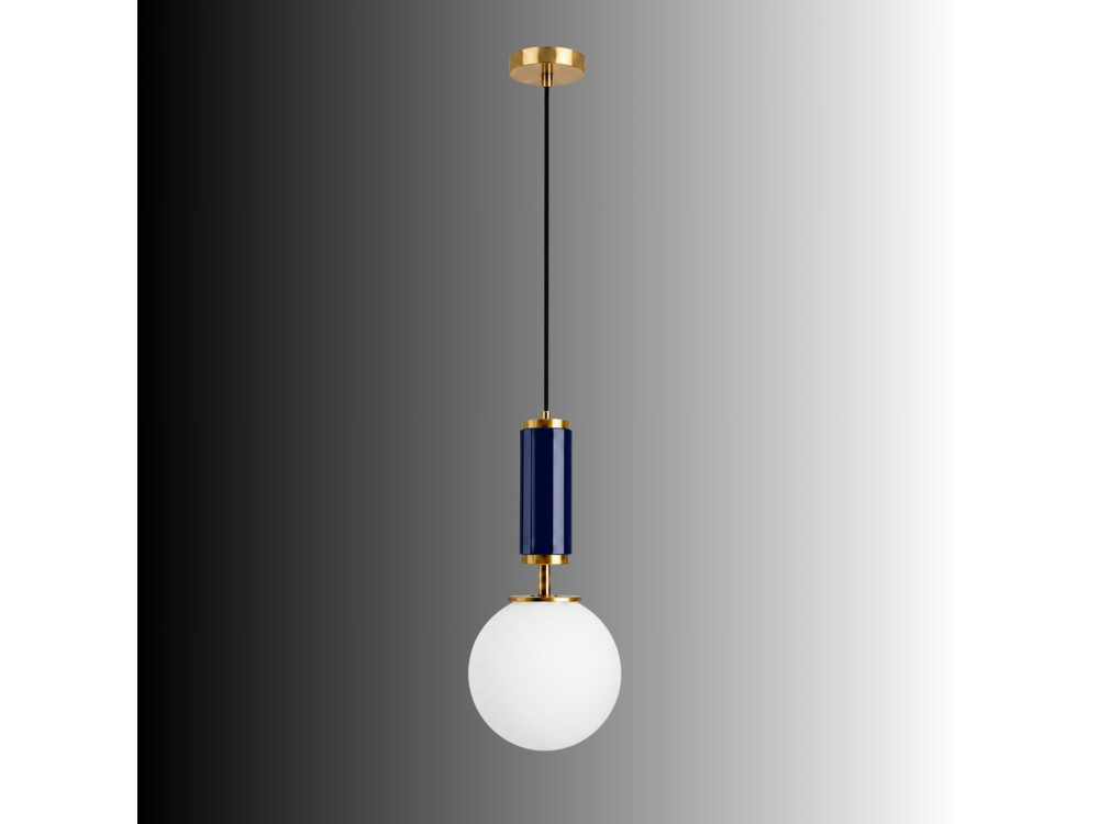 Metalowa lampa wisząca „Moira” – 15 x 15 x 120 cm – niebieska