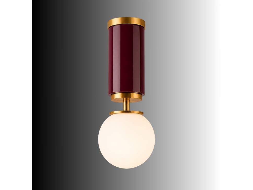 Metalowa lampa sufitowa „Moira” – 15 x 15 x 38 cm – czerwona