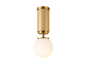 Metalowa lampa sufitowa „Moira” – 15 x 15 x 38 cm – żółta