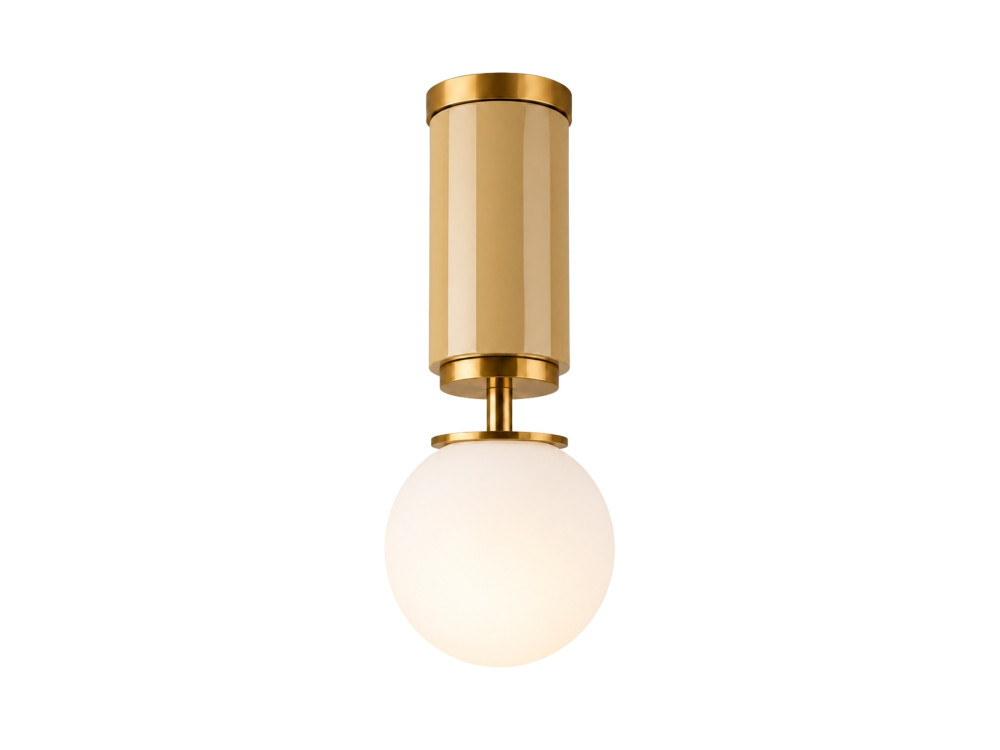Metalowa lampa sufitowa „Moira” – 15 x 15 x 38 cm – żółta