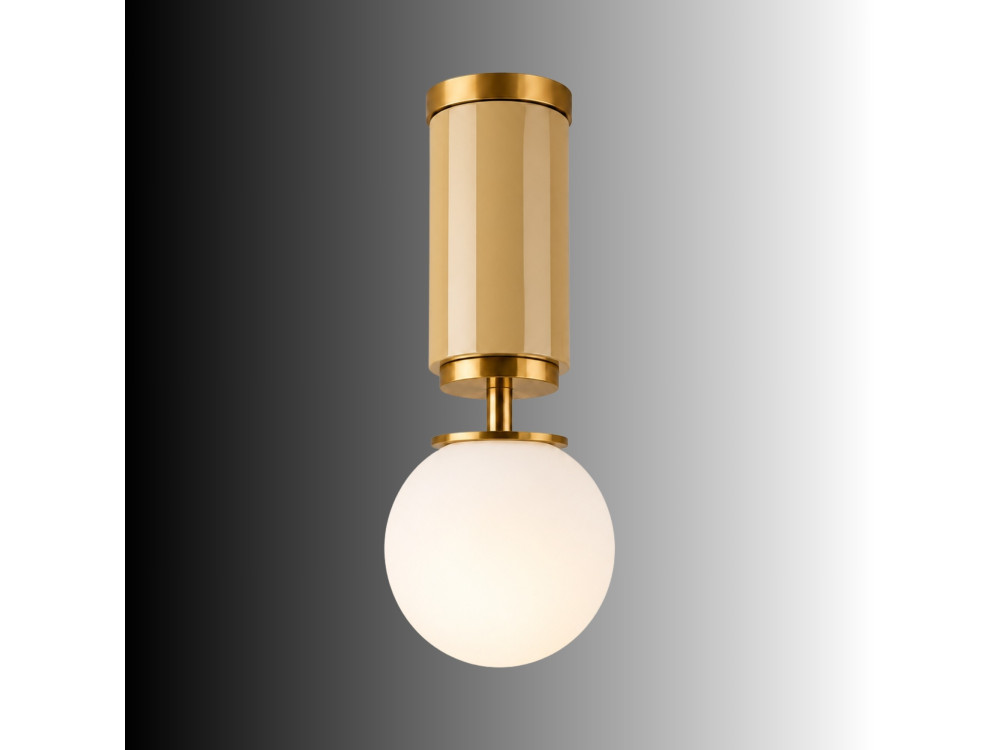 Metalowa lampa sufitowa „Moira” – 15 x 15 x 38 cm – żółta