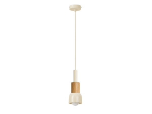 Metalowa lampa wisząca „Elwood” – 10 x 25 cm – beżowa