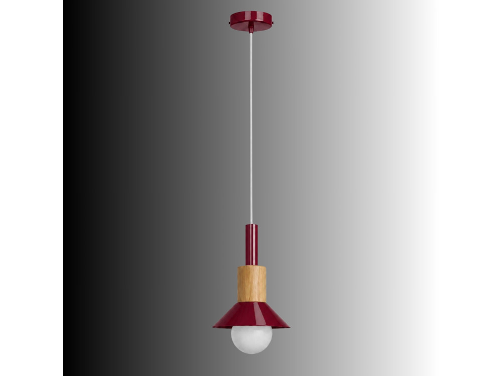 Metalowa lampa wisząca „Elwood” – 14 x 26 cm – czerwona