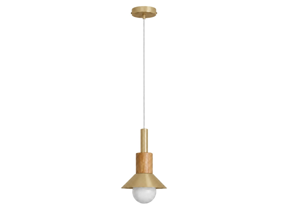 Metalowa lampa wisząca „Elwood” – 14 x 26 cm – żółta