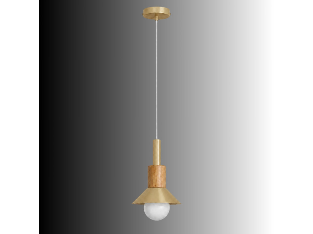 Metalowa lampa wisząca „Elwood” – 14 x 26 cm – żółta