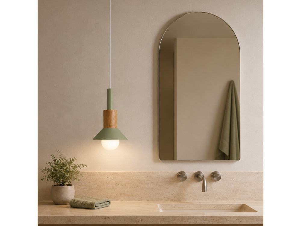 Metalowa lampa wisząca „Elwood” – 14 x 26 cm – zielona