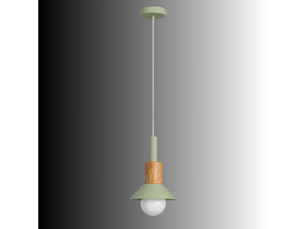 Metalowa lampa wisząca „Elwood” – 14 x 26 cm – zielona