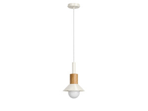Metalowa lampa wisząca „Elwood” – 10 x 25 cm – beżowa