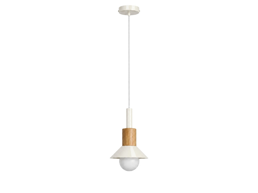 Metalowa lampa wisząca „Elwood” – 10 x 25 cm – beżowa