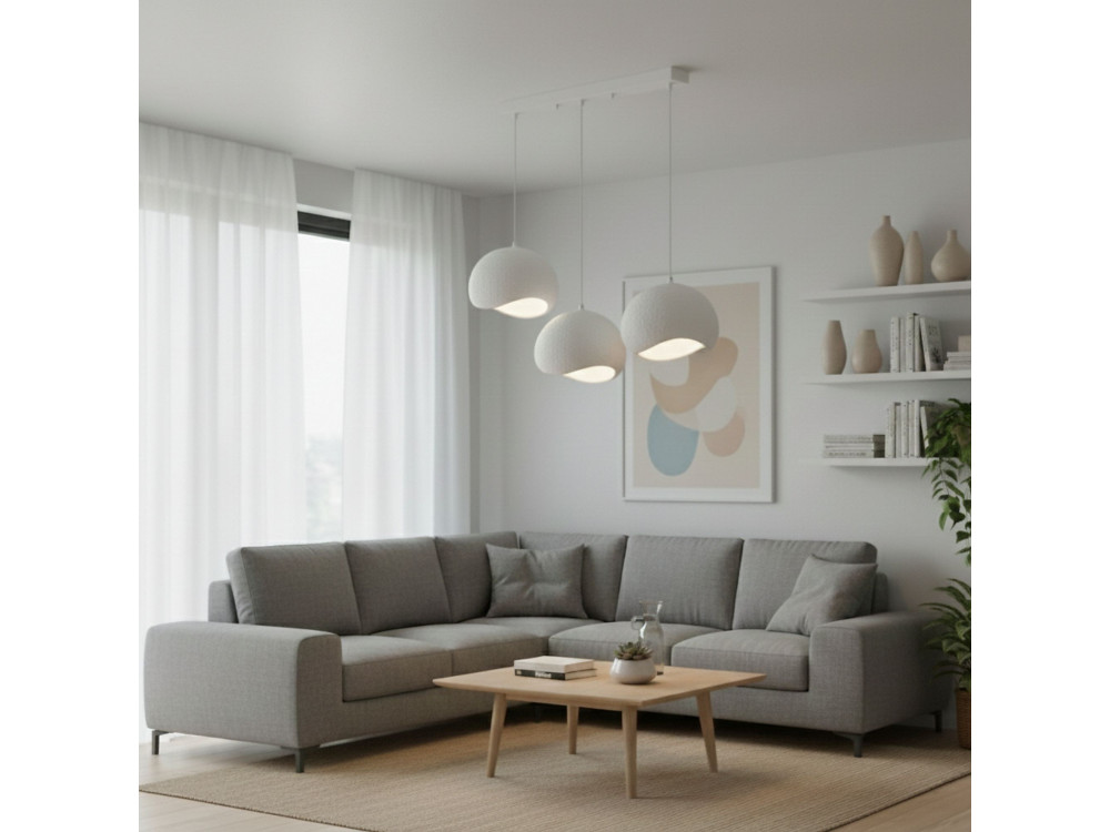 Metalowy żyrandol „Yontu” – 27 x 30 x 65 cm – biały