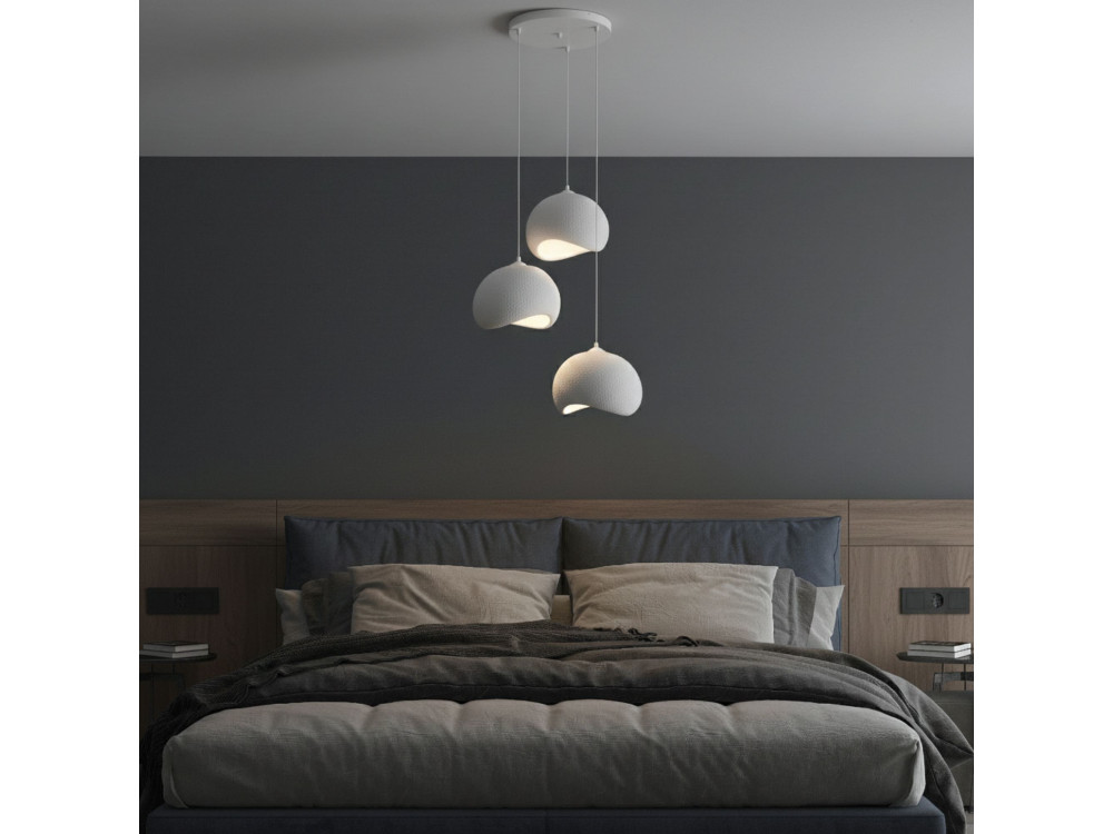 Metalowy żyrandol „Yontu” – 55 x 29 x 120 cm – biały