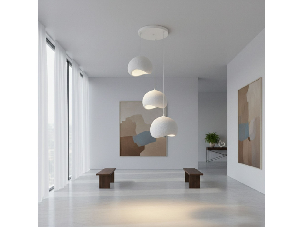 Metalowy żyrandol „Yontu” – 55 x 29 x 120 cm – biały