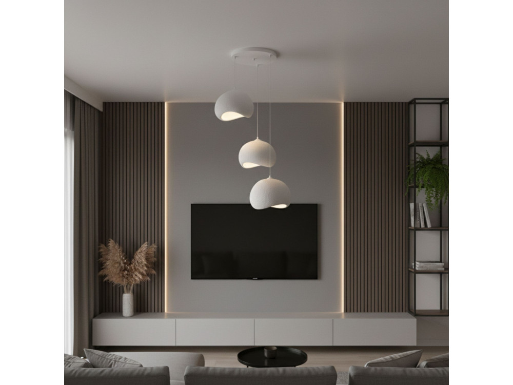 Metalowy żyrandol „Yontu” – 55 x 29 x 120 cm – biały