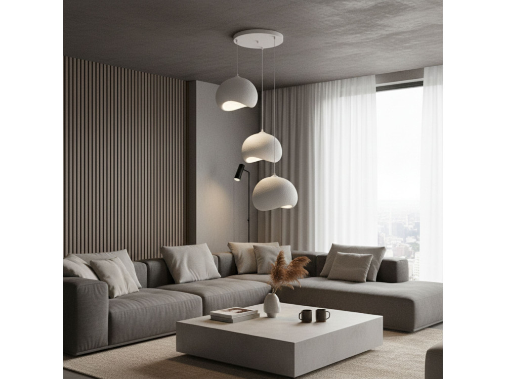 Metalowy żyrandol „Yontu” – 55 x 29 x 120 cm – biały