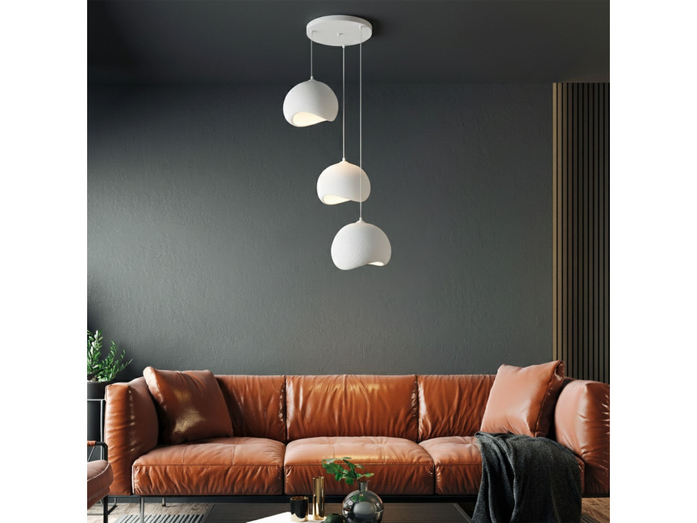 Metalowy żyrandol „Yontu” – 55 x 29 x 120 cm – biały
