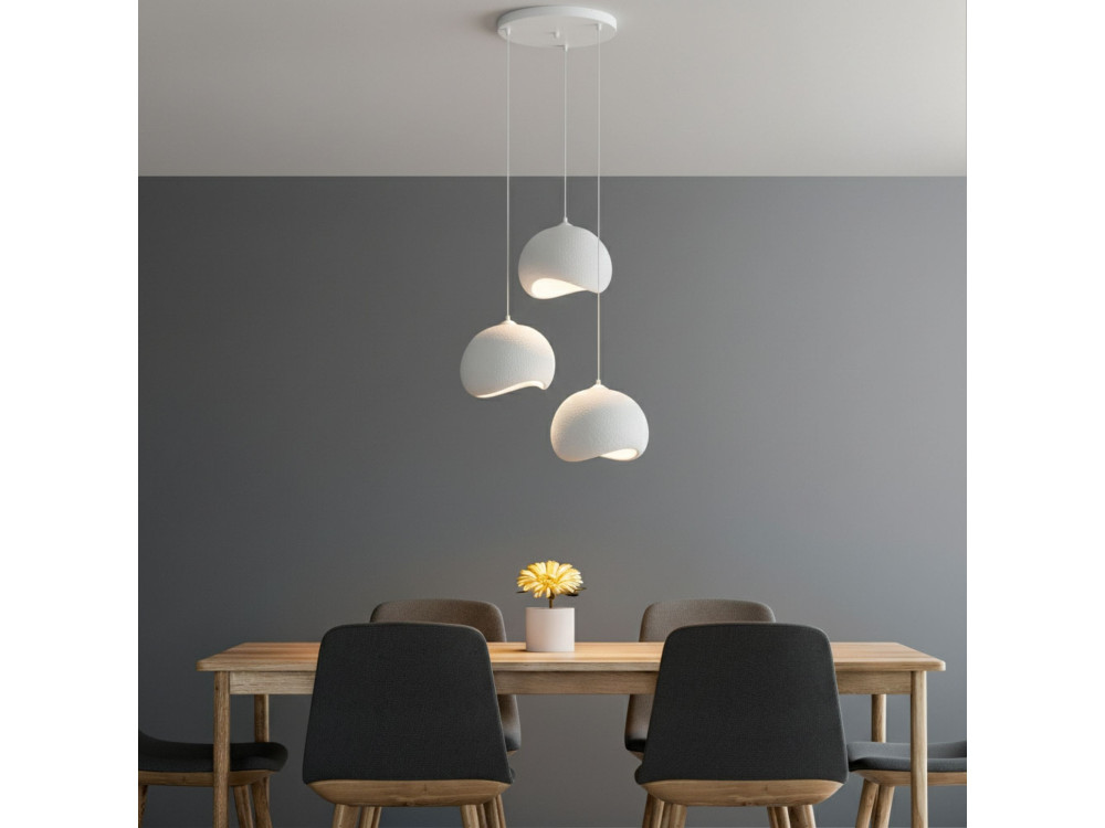 Metalowy żyrandol „Yontu” – 55 x 29 x 120 cm – biały