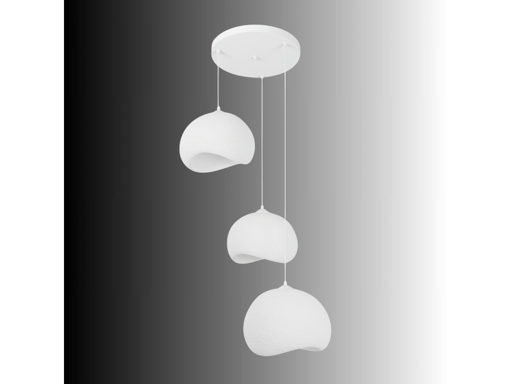 Metalowy żyrandol „Yontu” – 55 x 29 x 120 cm – biały