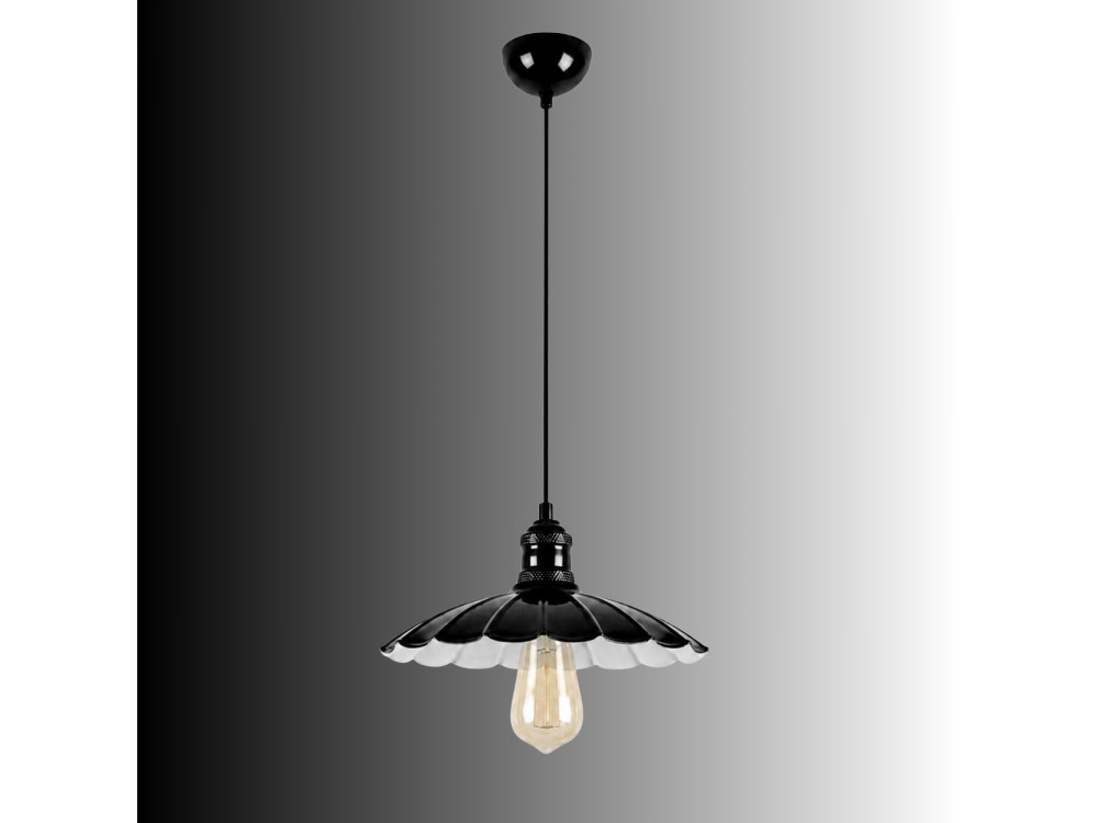Metalowa lampa wisząca „Volan” – 25 x 25 cm – czarna